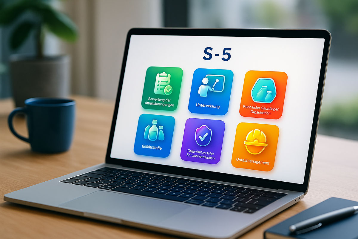 Die S-5 App auf einem Laptop-Screen