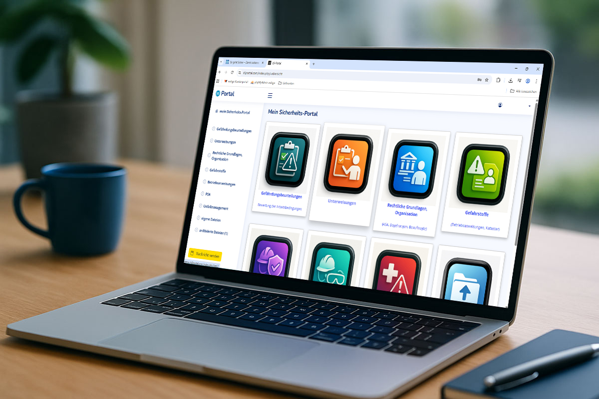 Die So-geht-sicher S-5 App auf einem Laptop-Screen